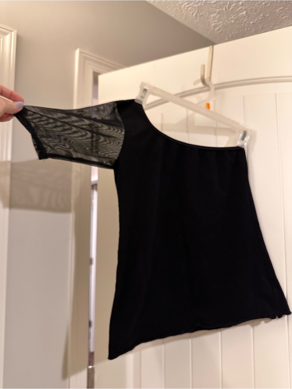Sharif Black Off-Shoulder Top with Mesh Detail, belly dance